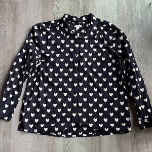 Caslon black Shirt with Cream Heart Design